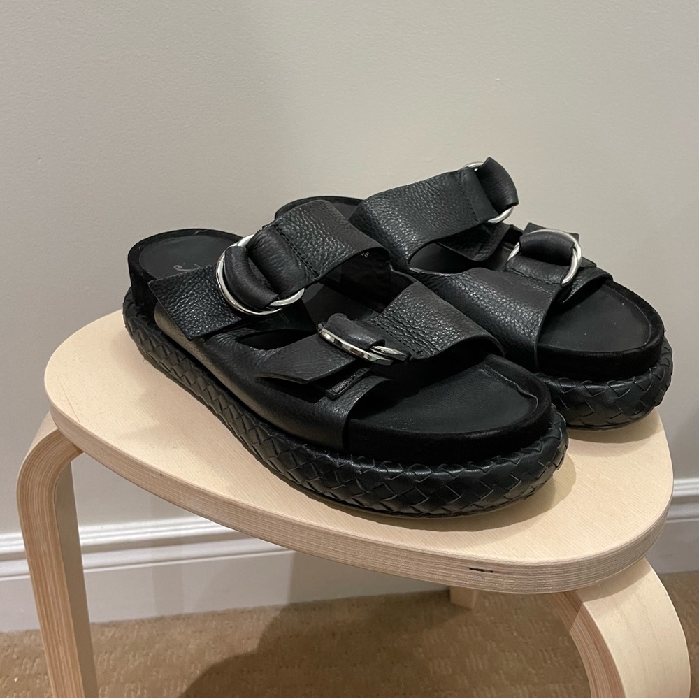 Free People Black Leather Sandals